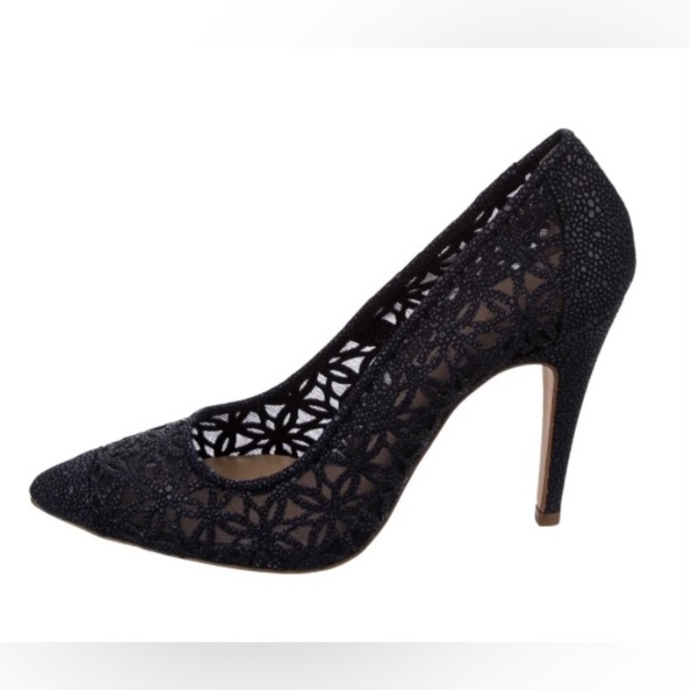 Carmen Marc Valvo Kristen Calzature Party Heel Lace Design Pointed Shoes